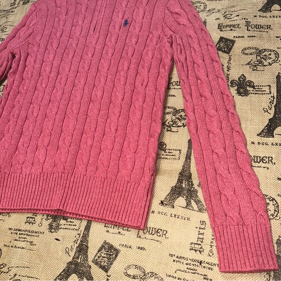Polo Ralph Lauren NWT! Men'S Old Pink Cable-Knit Cotton Quarter-Zip Sweater - Picture 5 of 15